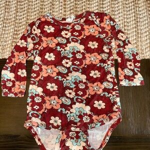 Kate Quinn Floral Long Sleeve Baby Onesie